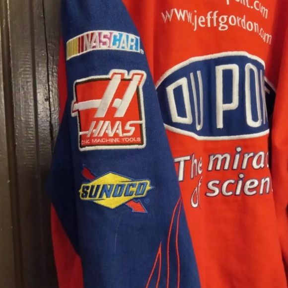 NASCAR Chase Authentics Drivers Line DuPont #24 Flame Sleeve Snap Front Coat L - Picture 4 of 6